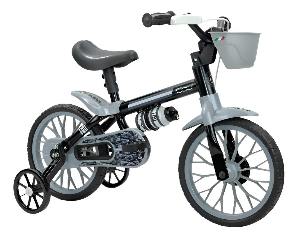 Bicicleta Rodado 12 Ruedas Goma Fiat 500 Con Cantimplora