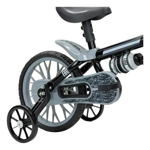 [5706] Bicicleta Rodado 12 Ruedas Goma Fiat 500 Con Cantimplora (Gris)