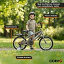 Bicicleta Infantil Corvo Rodado 16 Rueditas Acero Gris 16
