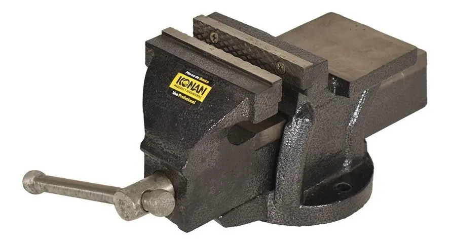 Morsa De Banco Konan Kmo/3 90x75mm Con Yunque Profesional Fija Gris
