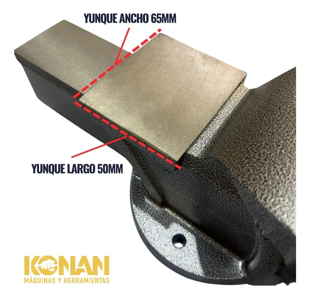 Morsa De Banco Konan Kmo/3 90x75mm Con Yunque Profesional Fija Gris