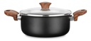 Batería Cocina Cacerola Aluminio X 5 Pzas Negro Cerámica Mta Negro