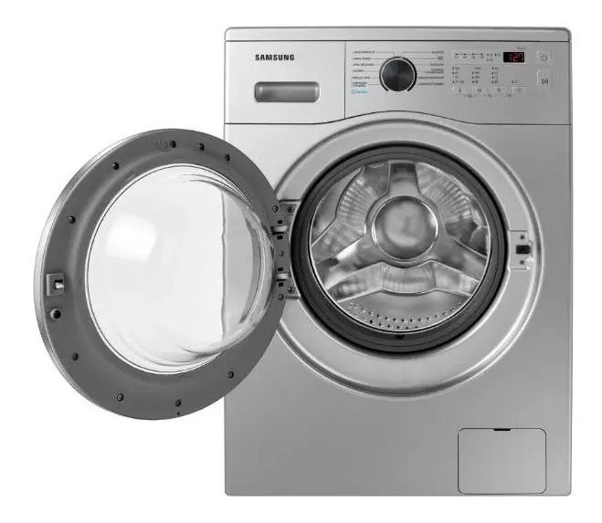 Lavarropas Automático Carga Frontal 7 Kg - Inverter White. Plateado