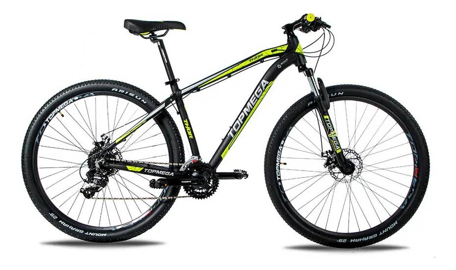 Bicicleta Mtb Top Mega Thor R29 V24 Shimano - Freno A Disco. Negro 18  