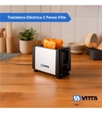 Tostadora Electrica 900w 2 Panes 6 Niveles Full - Vitta Plateado