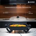 Sartén Olla Eléctrica Antiadherente Suono 1350 W Tapa Vidrio Color Negro 50 Hz 60 Hz