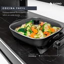 Sartén Olla Eléctrica Antiadherente Suono 1350 W Tapa Vidrio Color Negro 50 Hz 60 Hz