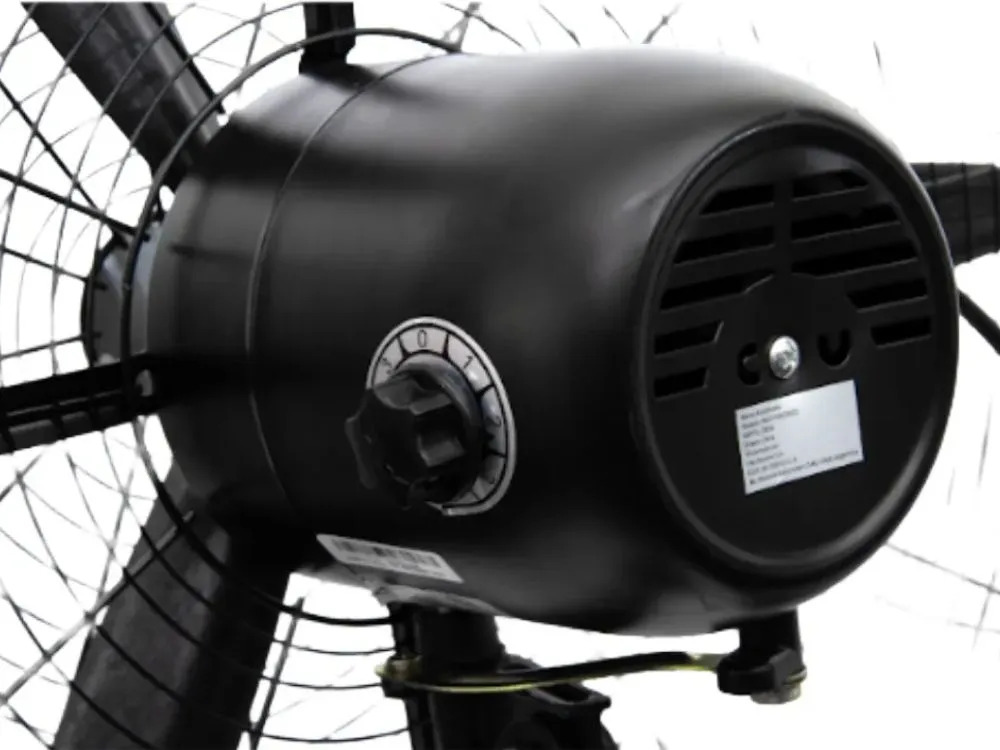 Ventilador Semi Industrial 24 Pulgadas 2en1 Pie Pared Kanji 60.96 Cm Negro Negro Metal 3