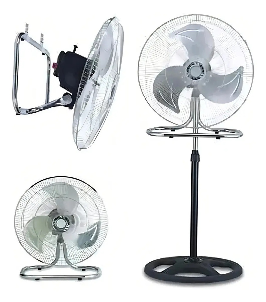 Ventilador Kanji Kjh-1811 18  De Diámetro 1.7m 3 En 1 Con 3 Palas De Metal 90w 45.72 Cm Negro Gris