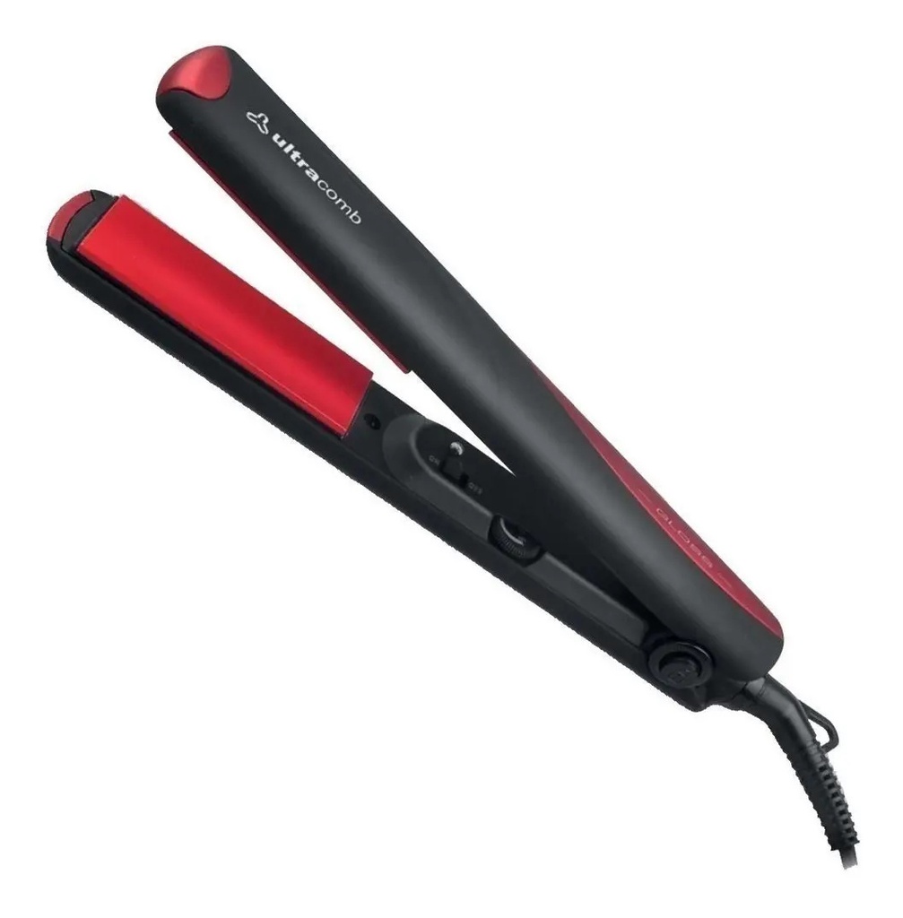 Planchita De Pelo Ultracomb Gloss Ap-4402 Negra Y Roja 220v Negro