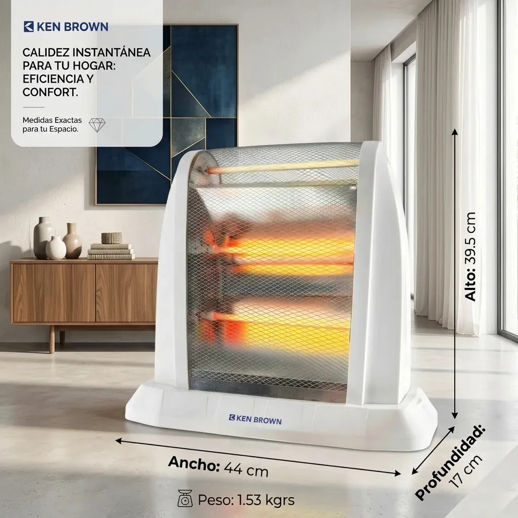 Calefactor KEN BROWN 5 Velas 2000 Watts (KB-2009)