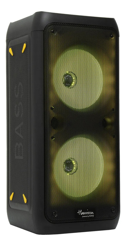 Parlante Harrison Kanji Tantor Micrófono Control Luces Led Negro