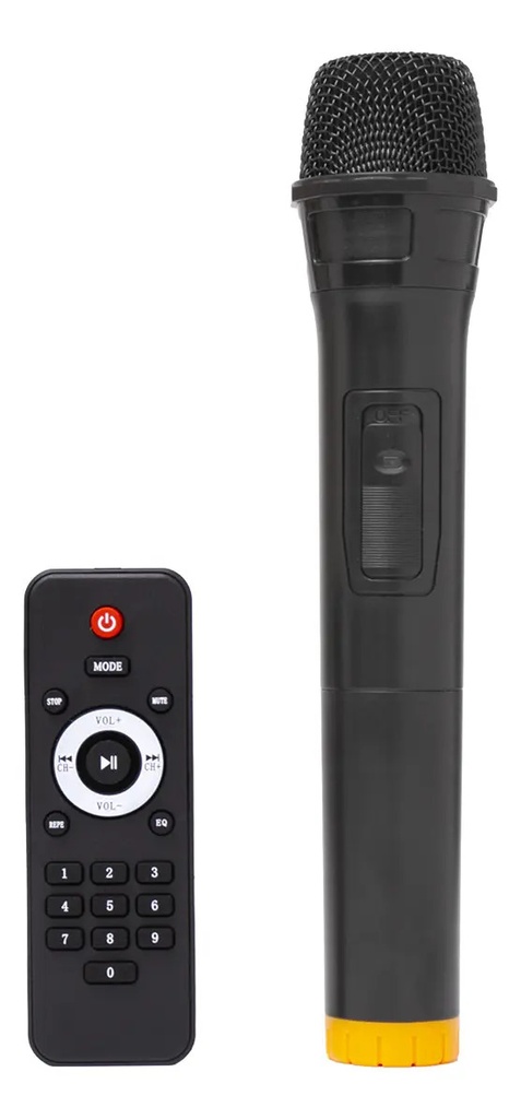 Parlante Harrison Kanji Tantor Micrófono Control Luces Led Negro