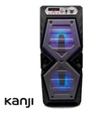 Parlante Portatil Bluetooth Kanji Dance Led Radio Fm Usb Aux Color Negro