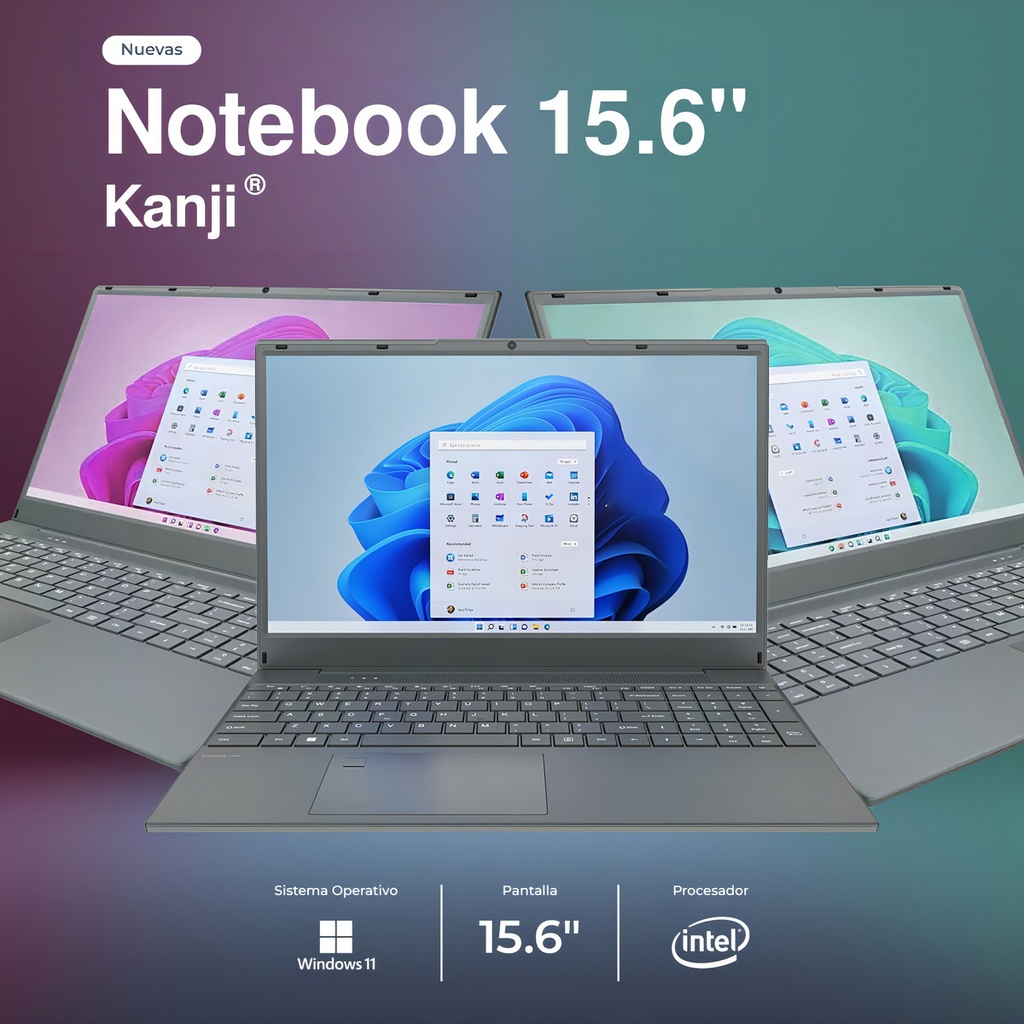 Notebook Kanji 15.6 Intel Celeron N4020 128gb Emmc 4gb Ram