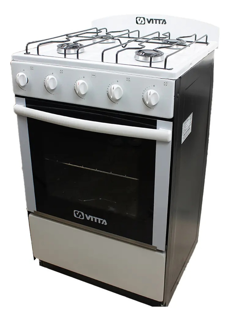 Cocina Vitta 4 Hornallas 52cm Puerta Y Respaldar De Vidrio