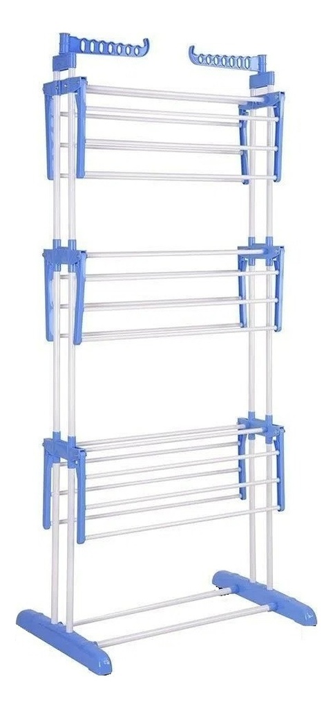 Tender Ropa Vertical Plegable Alas Reforzado 3 Niveles Color Blanco Más Que Sillas Blanco Azul