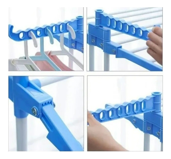 Tender Ropa Vertical Plegable Alas Reforzado 3 Niveles Color Blanco Más Que Sillas Blanco Azul
