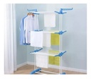 Tender Ropa Vertical Plegable Alas Reforzado 3 Niveles Color Blanco Más Que Sillas Blanco Azul
