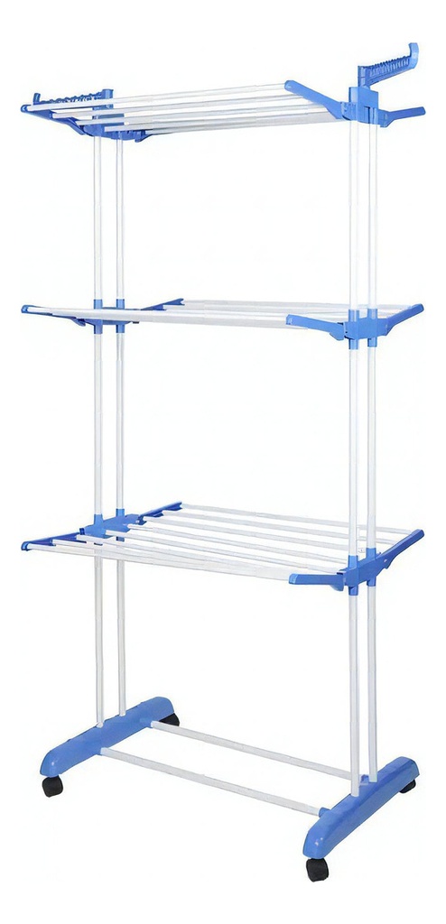 Tender Ropa Vertical Plegable Alas Reforzado 3 Niveles Color Blanco Más Que Sillas Blanco Azul