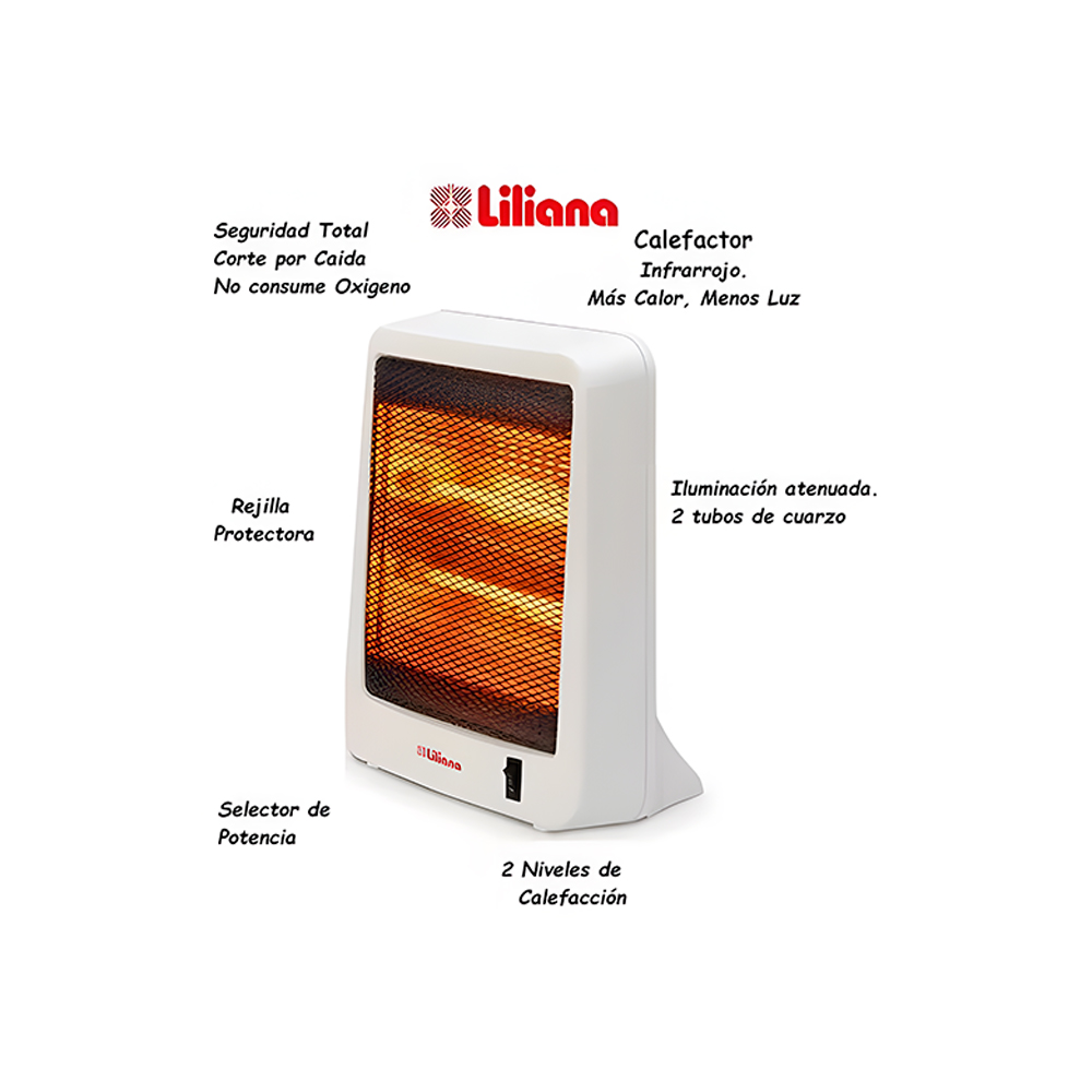 Calefactor Infrarrojo Liliana Compact Hot 1000w Blanco