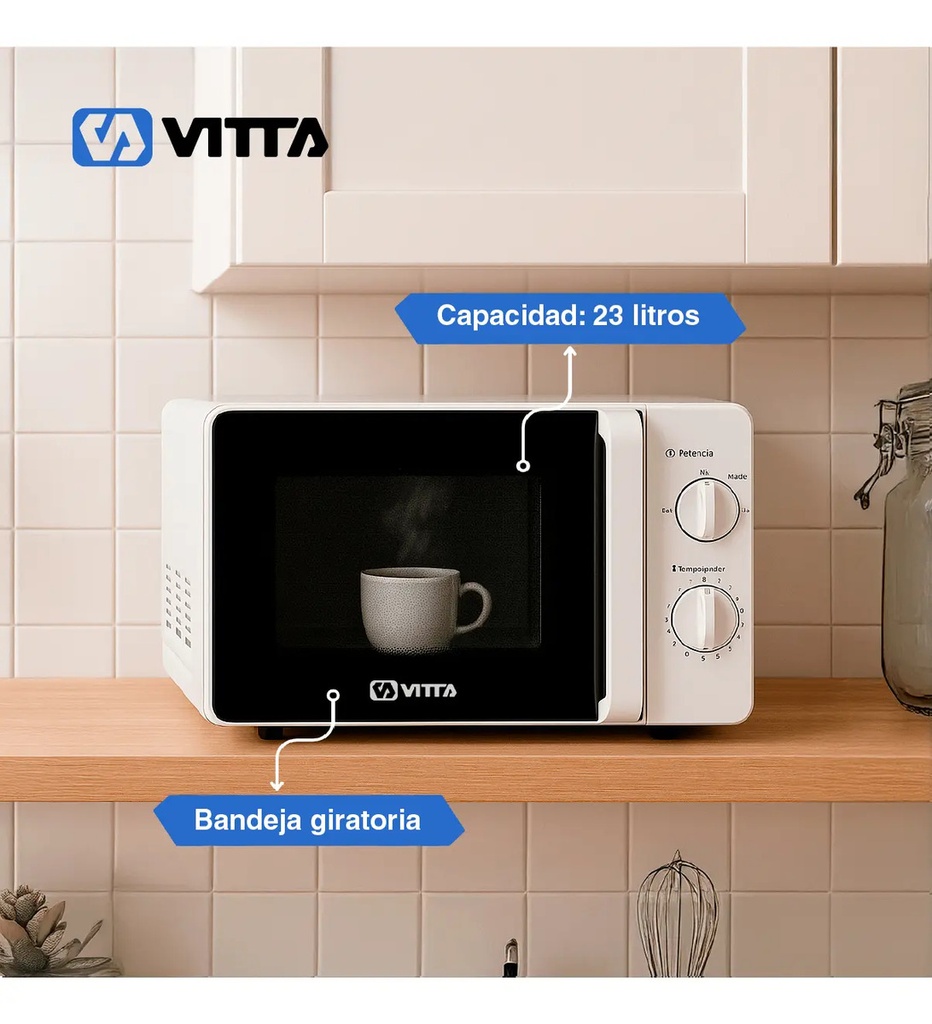 Microondas Vitta Mecanico 23l Vit-mw2xlx002 700w Blanco