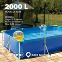 Pileta Estructural Rectangular Morcapacidad De 2000lt 2.11m Azul