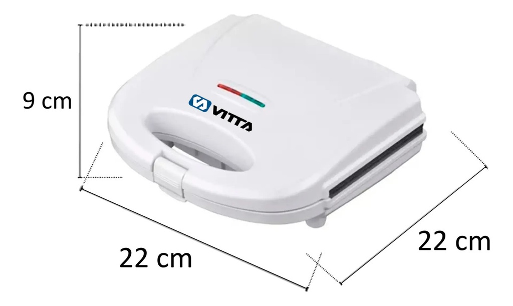 Sandwichera Blanca Tostadora Antiadherente 700w - Vitta Negro