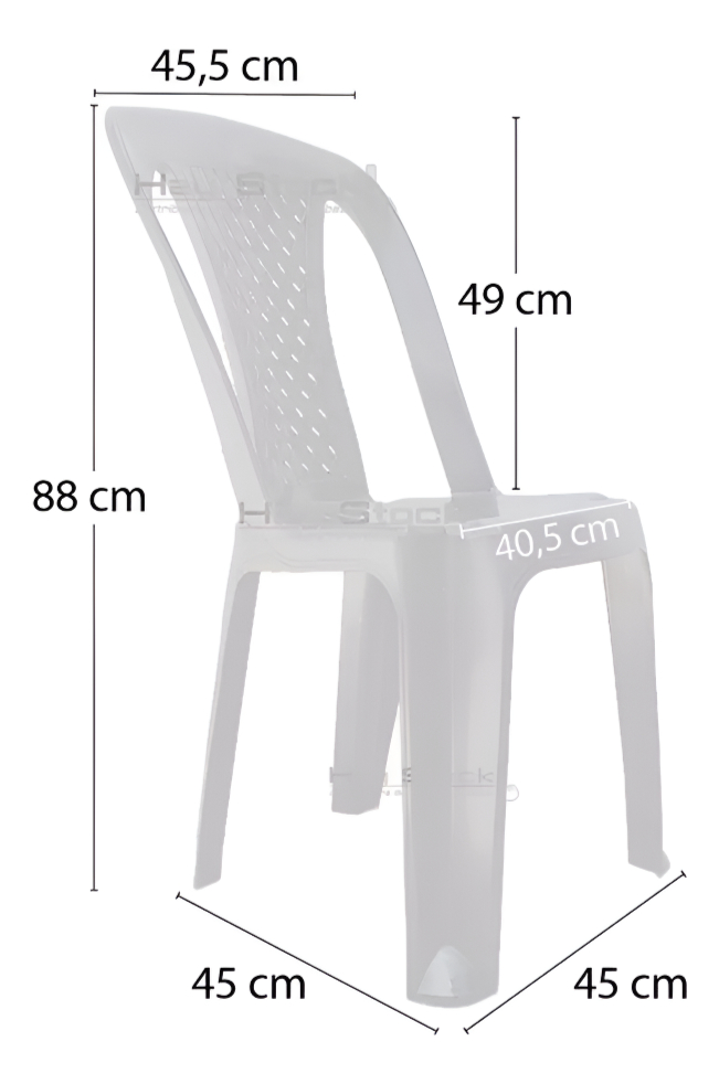 Silla Plastica Reforzada Apilable Ibiza Camping Hsk / 4 Unid
