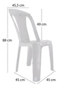 Silla Plastica Reforzada Apilable Ibiza Camping Hsk / 4 Unid