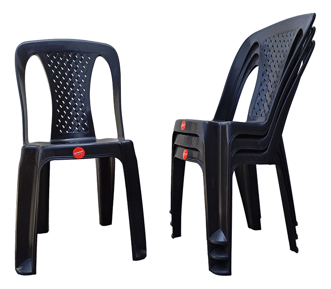 Silla Plastica Reforzada Apilable Ibiza Camping Hsk / 4 Unid