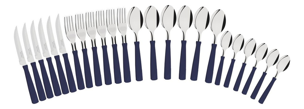 Juego Cubiertos 24 Piezas Tramontina New Kolor Cocina Azul
