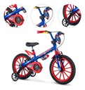 Bicicleta Infantil Aro 16 Capitán América Nathor, Color Azul
