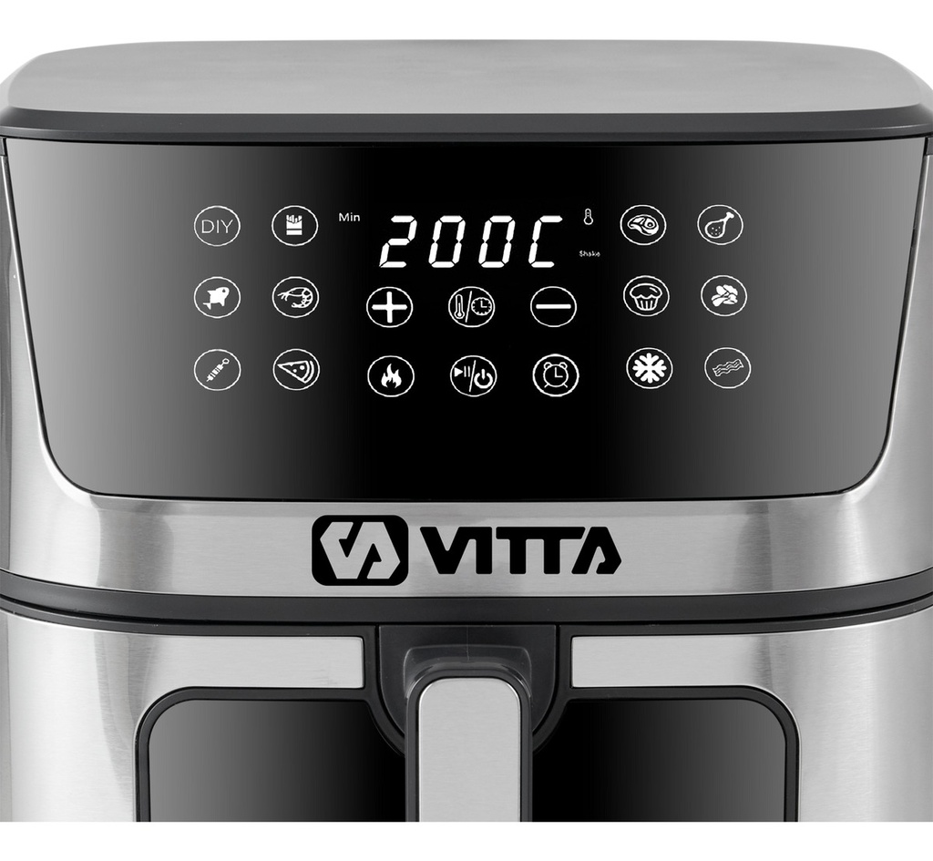 Freidora De Aire Vitta 8 Litros 1700w Digital Color Negro
