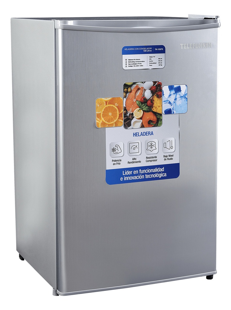 Heladera Con Congelador Telefunken 138lts Color Gris