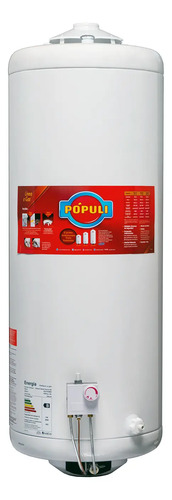 Termotanque Gas Envasado Ecotermo Populi 100lts C/superior. Blanco