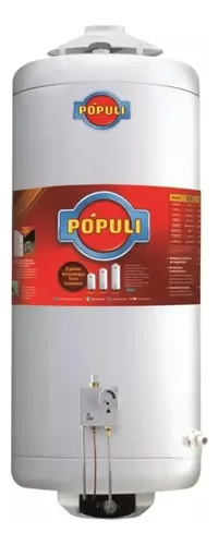 [5209] Termotanque Ecotermo Populi 70lts C/superior Gas Envasado. Blanco