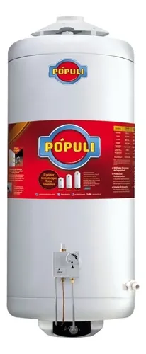 Termotanque A Gas Ecotermo Pópuli 70l Multigas Protección Anticorrosiva Blanco