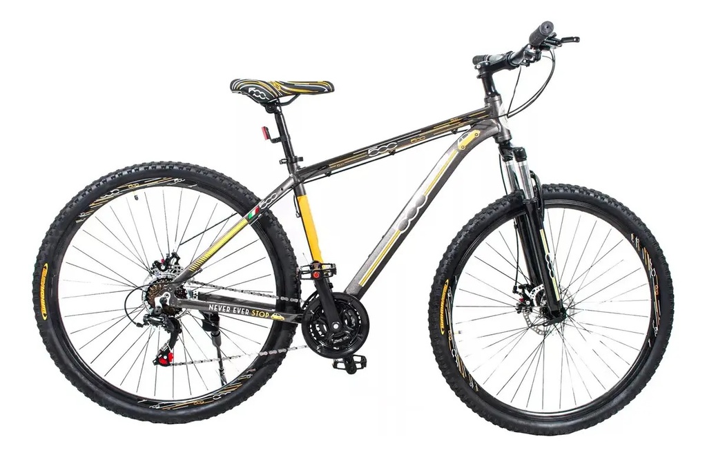 [5407] Bicicleta Mountain Bike Rodado 29 Fiat 500 21 Vel Shimano (Gris)