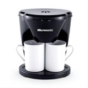 Cafetera Electrica Microsonic Doble Goteo 2 Tazas De Regalo Negro