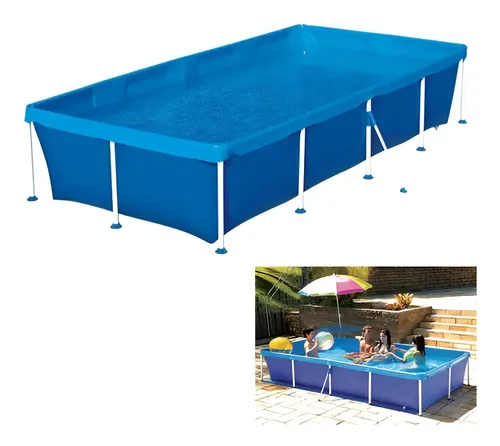 Pileta Lona Estructural Rectangular 3000 Lts Mor Azul Liso