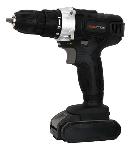 Taladro Atornillador Inalambrico Kanji Tools 21v Kit-at211pb Negro