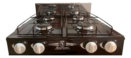 Anafe Cocina 4 Hornallas Enlozado Quemador Aluminio Negro