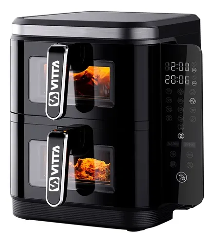 Freidora De Aire Vitta 2200w 11.8l Doble Canasto Digital Negro