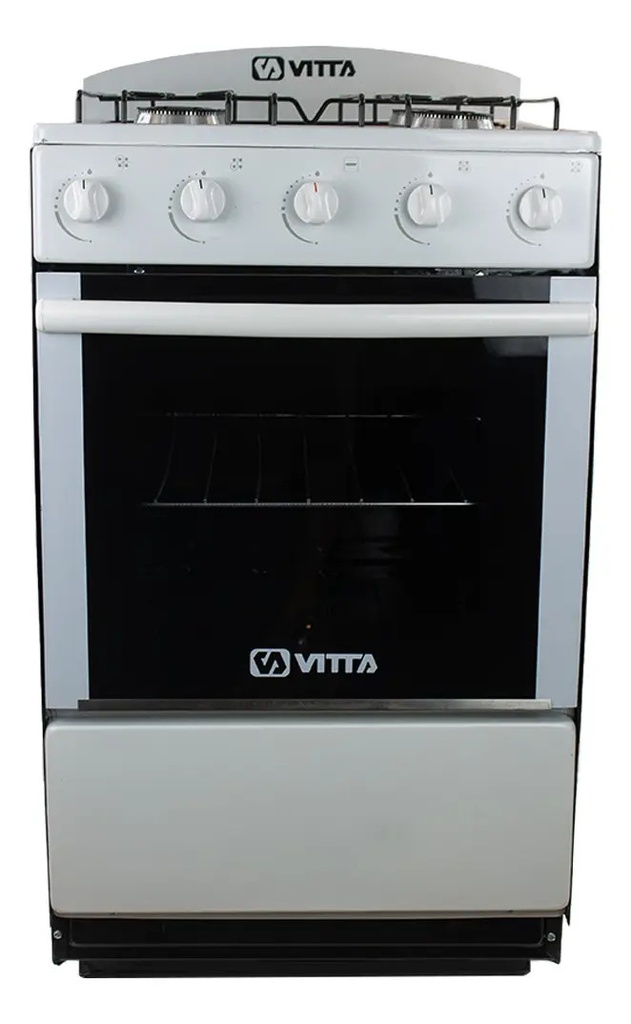 [6031] Cocina Vitta Multigas 52 Cm Puerta Y Respaldar De Vidrio (Blanco Multigas)