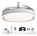 Ventilador De Techo Kanji Retráctil Blanco 4 Aspas 6 Velocid 1.15 M 50 Transparente Plástico