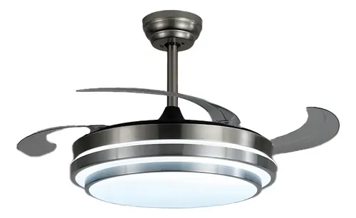 Ventilador Kanji De Techo Retractil C/luz Calida Y Fria 6vel 1.07 M 50 Plateado Transparentes Plástico 4