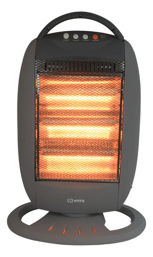 [5743] Estufa Halogena Cuarzo Vitta 1200w 3 Velas Giratoria Vit-201 Gris Oscuro