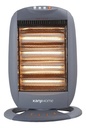 Estufa Halogena Cuarzo Kanji 1600w 4 Velas Giratoria Kj-405g Gris Oscuro