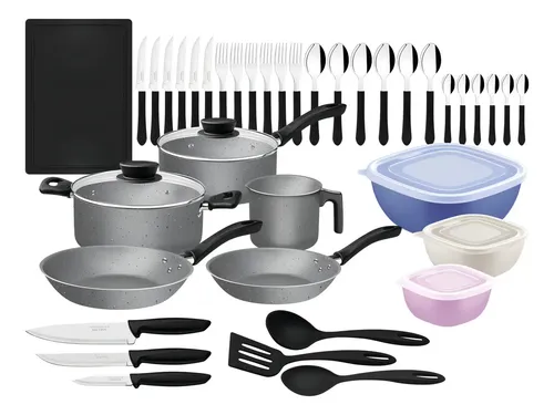 Batería De Cocina Tramontina 28399602 Con 44 Piezas Aluminio Plomo